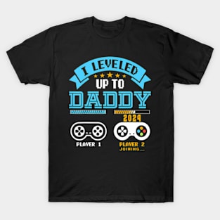 I Leveled Up To  2024  Soon To Be Dad 2024 T-Shirt